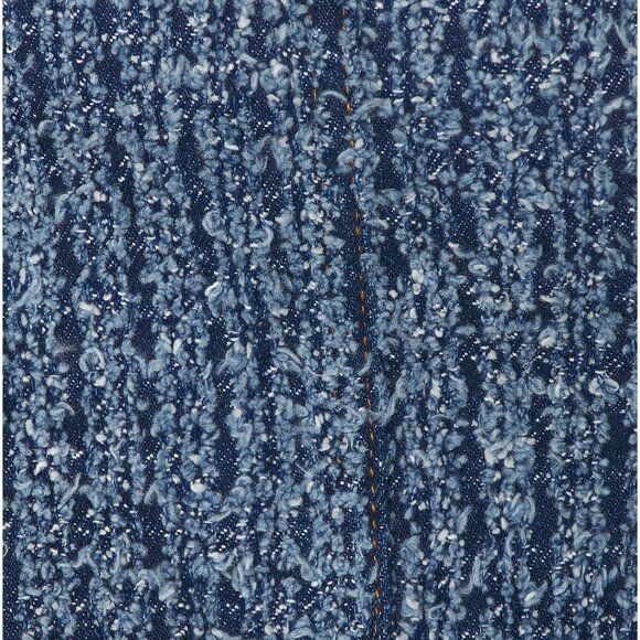 SOLD🏷️NWT self-portrait Textured Denim Short Sleeve Mini Dress in Blue new FWRD - Picture 4 of 9